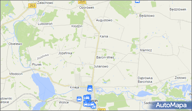 mapa Barcin-Wieś, Barcin-Wieś na mapie Targeo