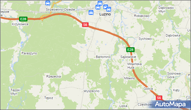 mapa Barłomino, Barłomino na mapie Targeo