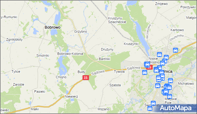 mapa Bartniki gmina Brodnica, Bartniki gmina Brodnica na mapie Targeo