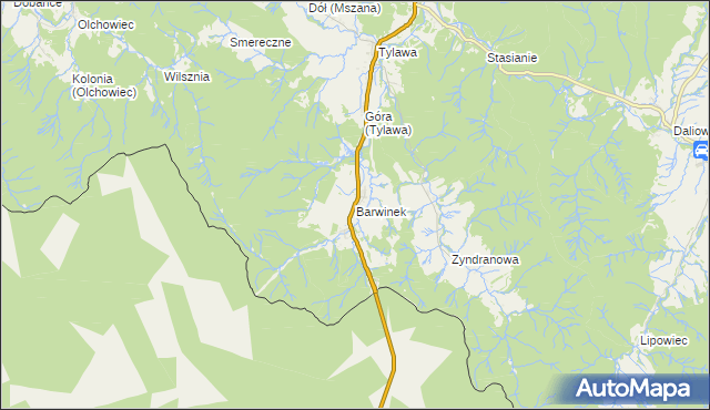 mapa Barwinek gmina Dukla, Barwinek gmina Dukla na mapie Targeo