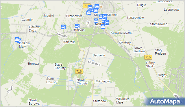 mapa Będzelin, Będzelin na mapie Targeo