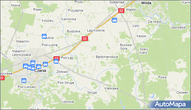 mapa Będźmierowice, Będźmierowice na mapie Targeo