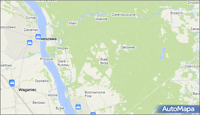 mapa Białe Błota gmina Bobrowniki, Białe Błota gmina Bobrowniki na mapie Targeo