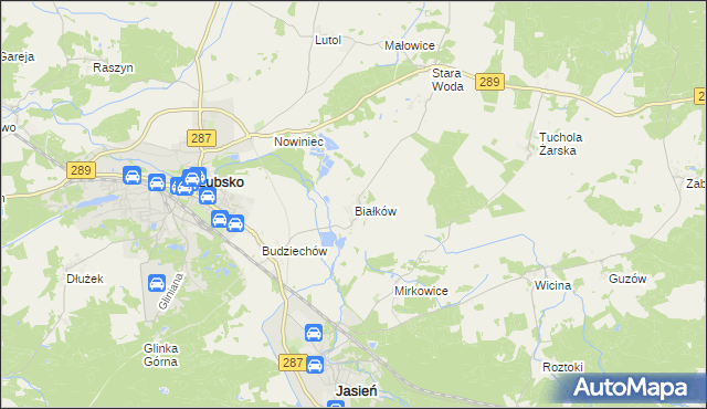 mapa Białków gmina Lubsko, Białków gmina Lubsko na mapie Targeo