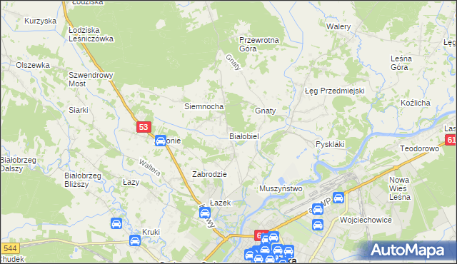 mapa Białobiel, Białobiel na mapie Targeo