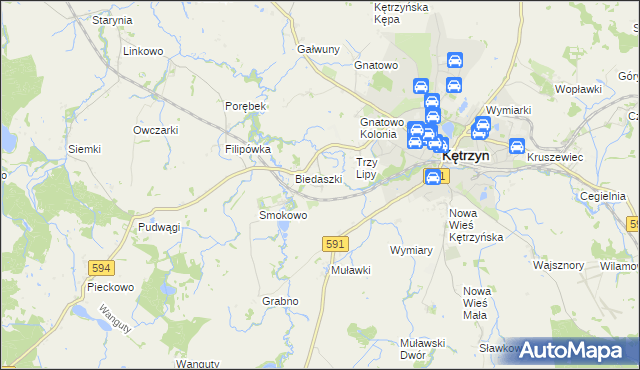 mapa Biedaszki Małe, Biedaszki Małe na mapie Targeo