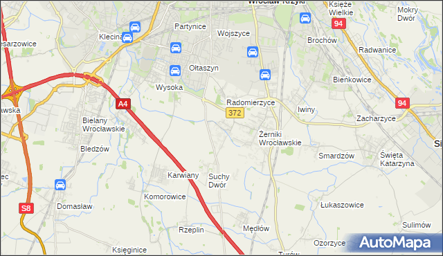 mapa Biestrzyków, Biestrzyków na mapie Targeo