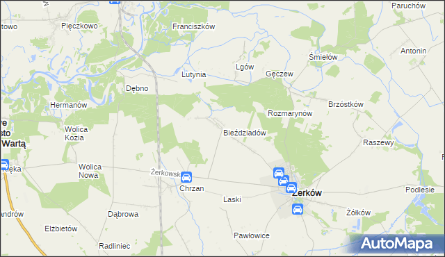 mapa Bieździadów, Bieździadów na mapie Targeo