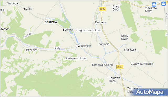 mapa Biskupie gmina Wysokie, Biskupie gmina Wysokie na mapie Targeo