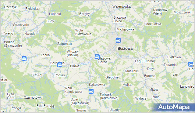 mapa Błażowa Górna, Błażowa Górna na mapie Targeo