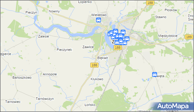 mapa Blękwit, Blękwit na mapie Targeo