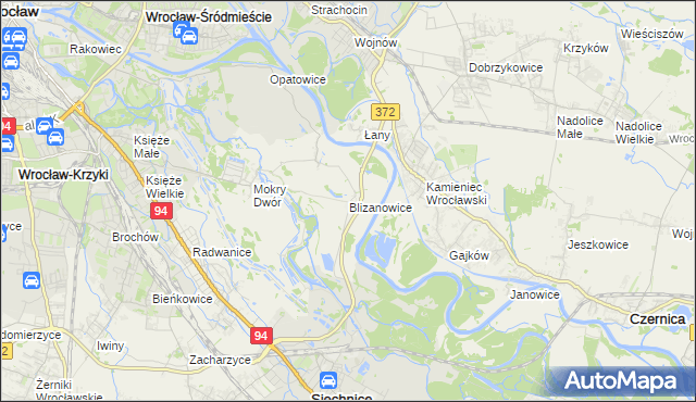 mapa Blizanowice, Blizanowice na mapie Targeo
