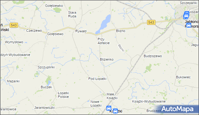 mapa Blizienko, Blizienko na mapie Targeo