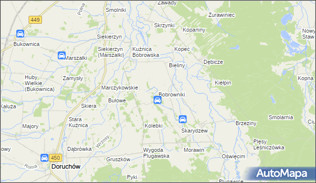 mapa Bobrowniki gmina Grabów nad Prosną, Bobrowniki gmina Grabów nad Prosną na mapie Targeo