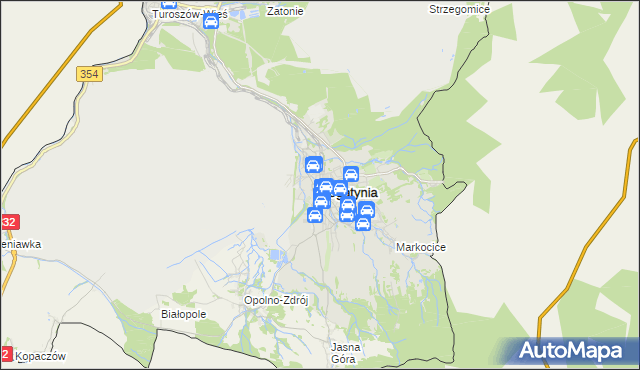 mapa Bogatynia, Bogatynia na mapie Targeo