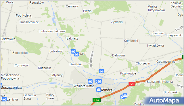 mapa Bogusławice gmina Wolbórz, Bogusławice gmina Wolbórz na mapie Targeo