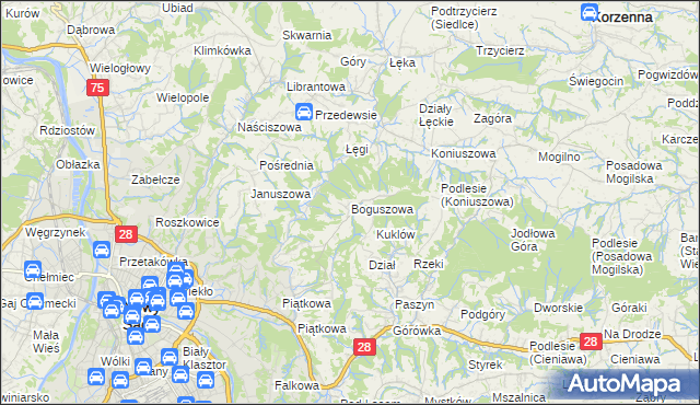 mapa Boguszowa, Boguszowa na mapie Targeo