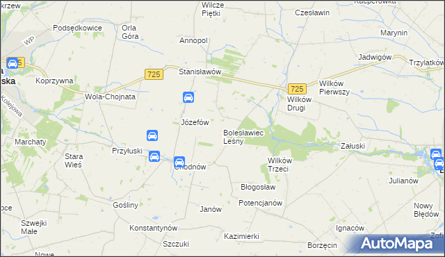 mapa Bolesławiec Leśny, Bolesławiec Leśny na mapie Targeo