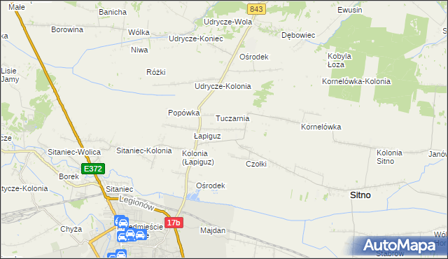 mapa Borowina Sitaniecka, Borowina Sitaniecka na mapie Targeo