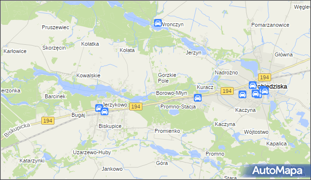 mapa Borowo-Młyn, Borowo-Młyn na mapie Targeo