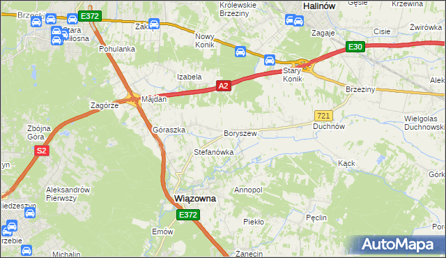 mapa Boryszew, Boryszew na mapie Targeo