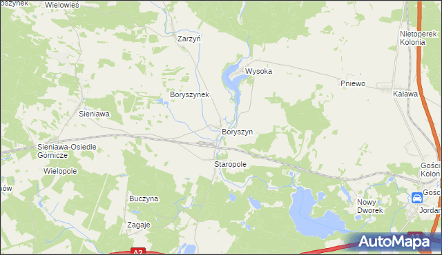 mapa Boryszyn, Boryszyn na mapie Targeo