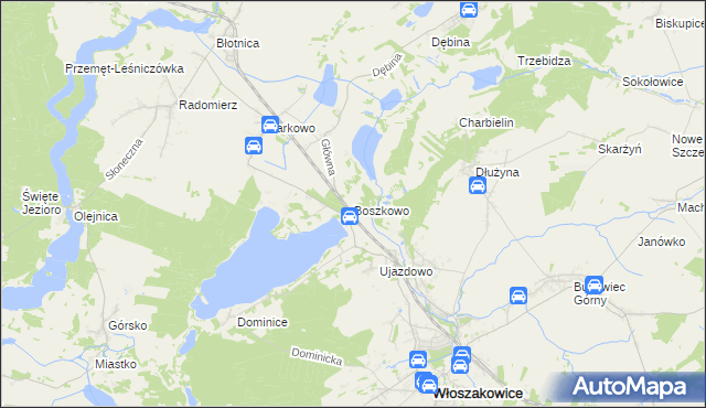 mapa Boszkowo, Boszkowo na mapie Targeo