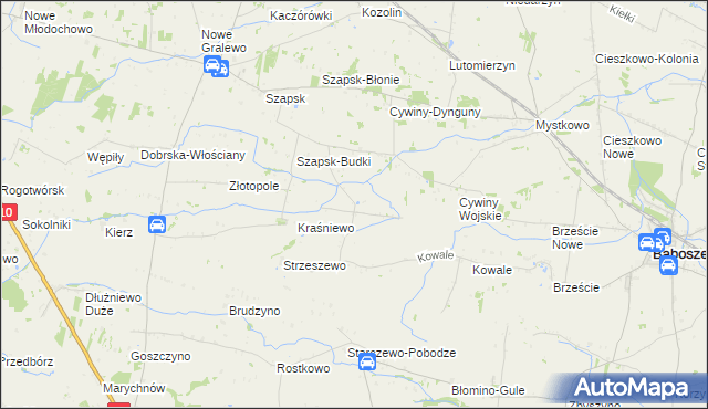 mapa Bożewo gmina Baboszewo, Bożewo gmina Baboszewo na mapie Targeo