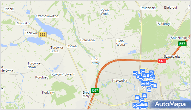 mapa Bród Stary, Bród Stary na mapie Targeo