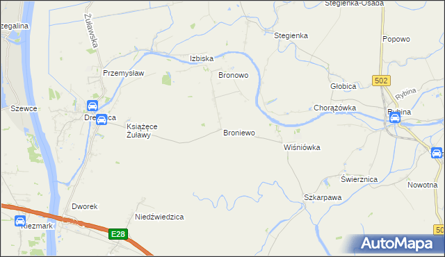 mapa Broniewo gmina Stegna, Broniewo gmina Stegna na mapie Targeo