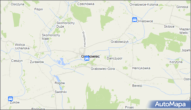 mapa Bronisławka gmina Grabowiec, Bronisławka gmina Grabowiec na mapie Targeo