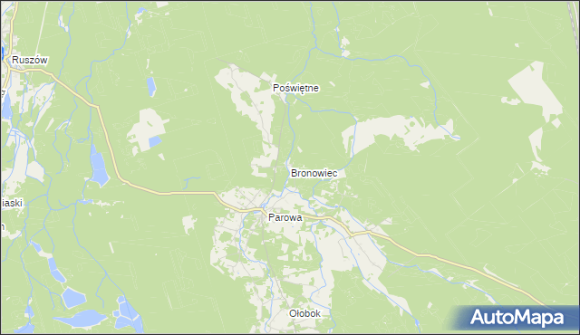 mapa Bronowiec, Bronowiec na mapie Targeo