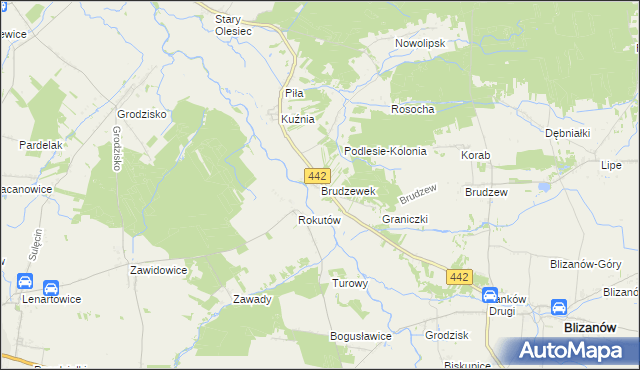 mapa Brudzewek, Brudzewek na mapie Targeo