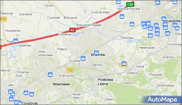 mapa Brwinów, Brwinów na mapie Targeo