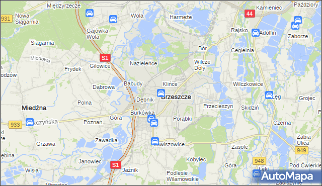 mapa Brzeszcze, Brzeszcze na mapie Targeo