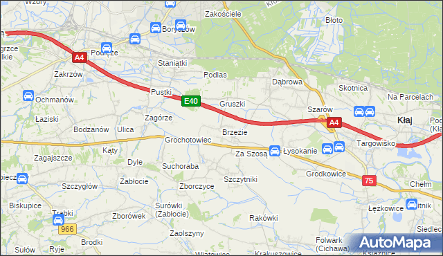 mapa Brzezie gmina Kłaj, Brzezie gmina Kłaj na mapie Targeo