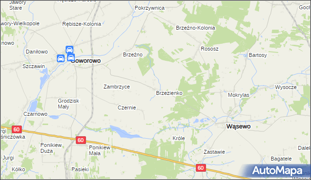 mapa Brzezienko, Brzezienko na mapie Targeo