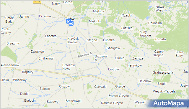 mapa Brzozów A, Brzozów A na mapie Targeo