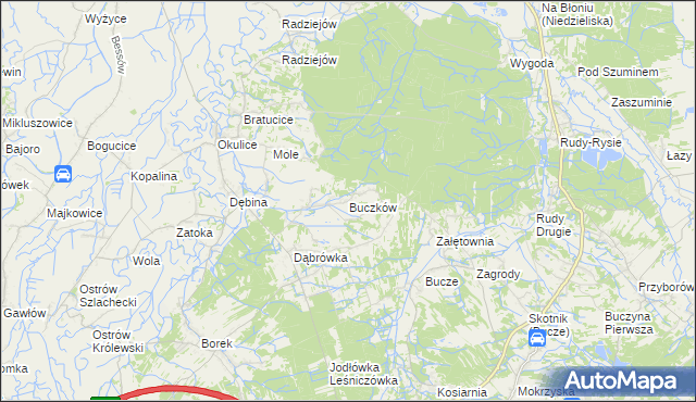 mapa Buczków gmina Rzezawa, Buczków gmina Rzezawa na mapie Targeo