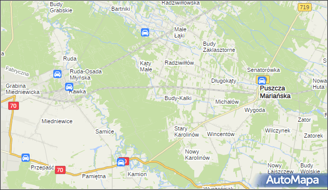 mapa Budy-Kałki, Budy-Kałki na mapie Targeo