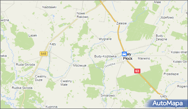 mapa Budy-Kozłówka, Budy-Kozłówka na mapie Targeo