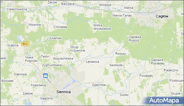 mapa Budy Łękawickie, Budy Łękawickie na mapie Targeo