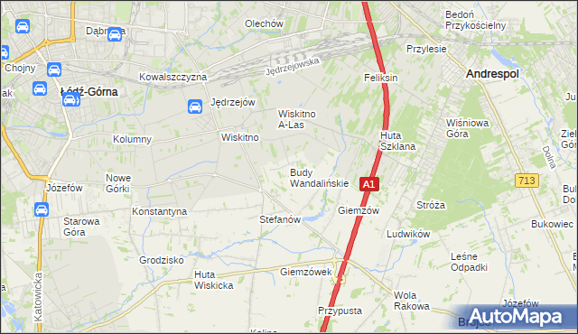 mapa Budy Wandalińskie, Budy Wandalińskie na mapie Targeo