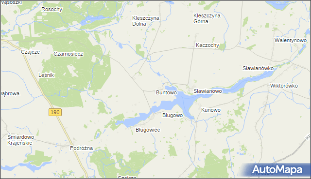 mapa Buntowo, Buntowo na mapie Targeo