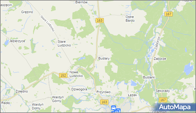 mapa Buślary, Buślary na mapie Targeo