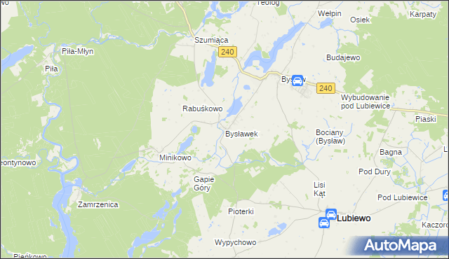 mapa Bysławek, Bysławek na mapie Targeo