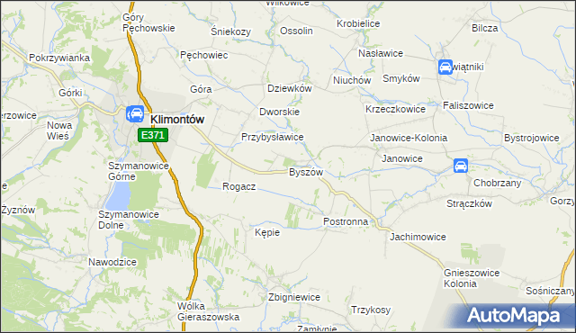 mapa Byszów, Byszów na mapie Targeo