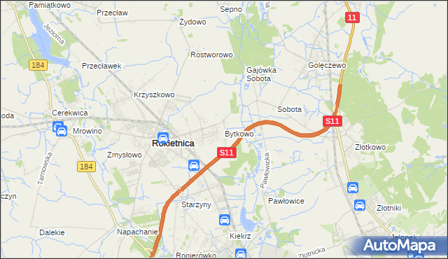 mapa Bytkowo, Bytkowo na mapie Targeo