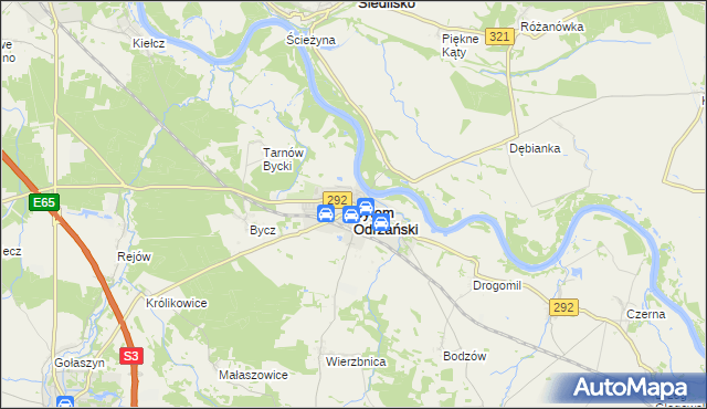 mapa Bytom Odrzański, Bytom Odrzański na mapie Targeo