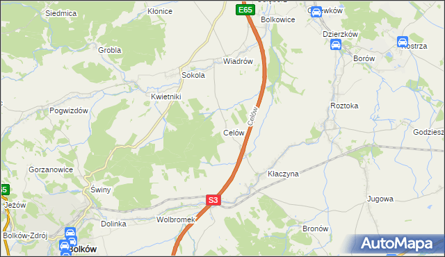 mapa Celów, Celów na mapie Targeo